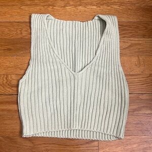 Green V Neck Crop Top